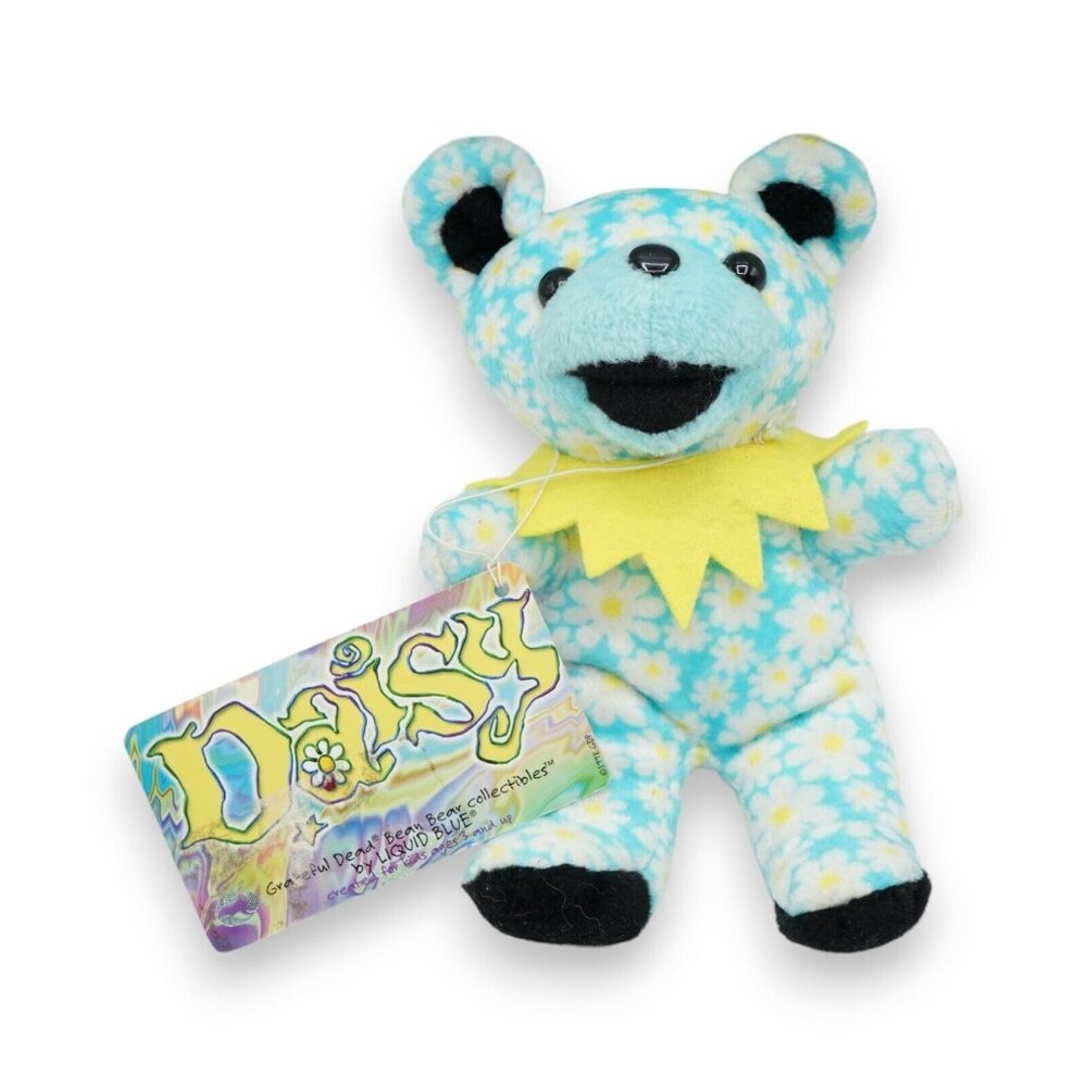 Vintage 90's LIQUID BLUE Grateful Dead Bear Collectibles Daisy‎ Plush 7"